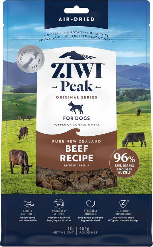 ZIWI Peak High Protein Air-Dried Beef Dog Food – 16 oz