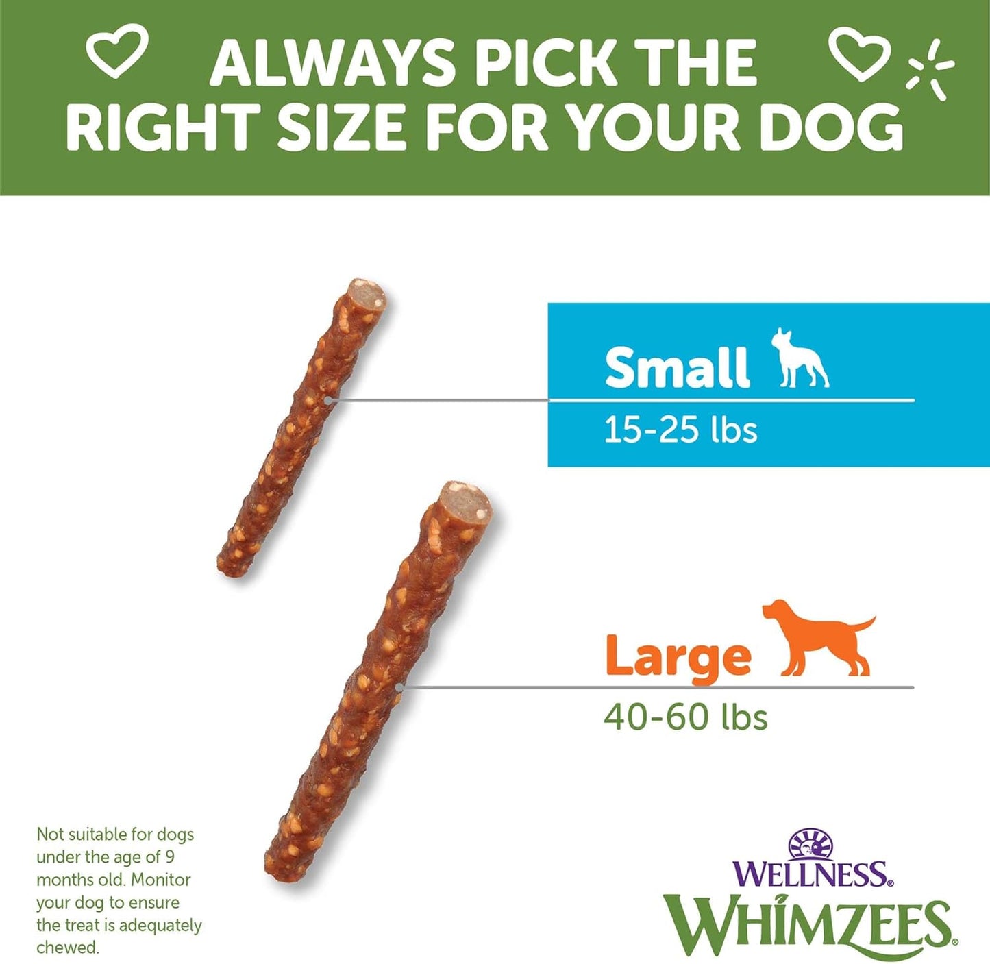 WHIMZEES Veggie Sausage Small Dog Dental Treats – 28 Count