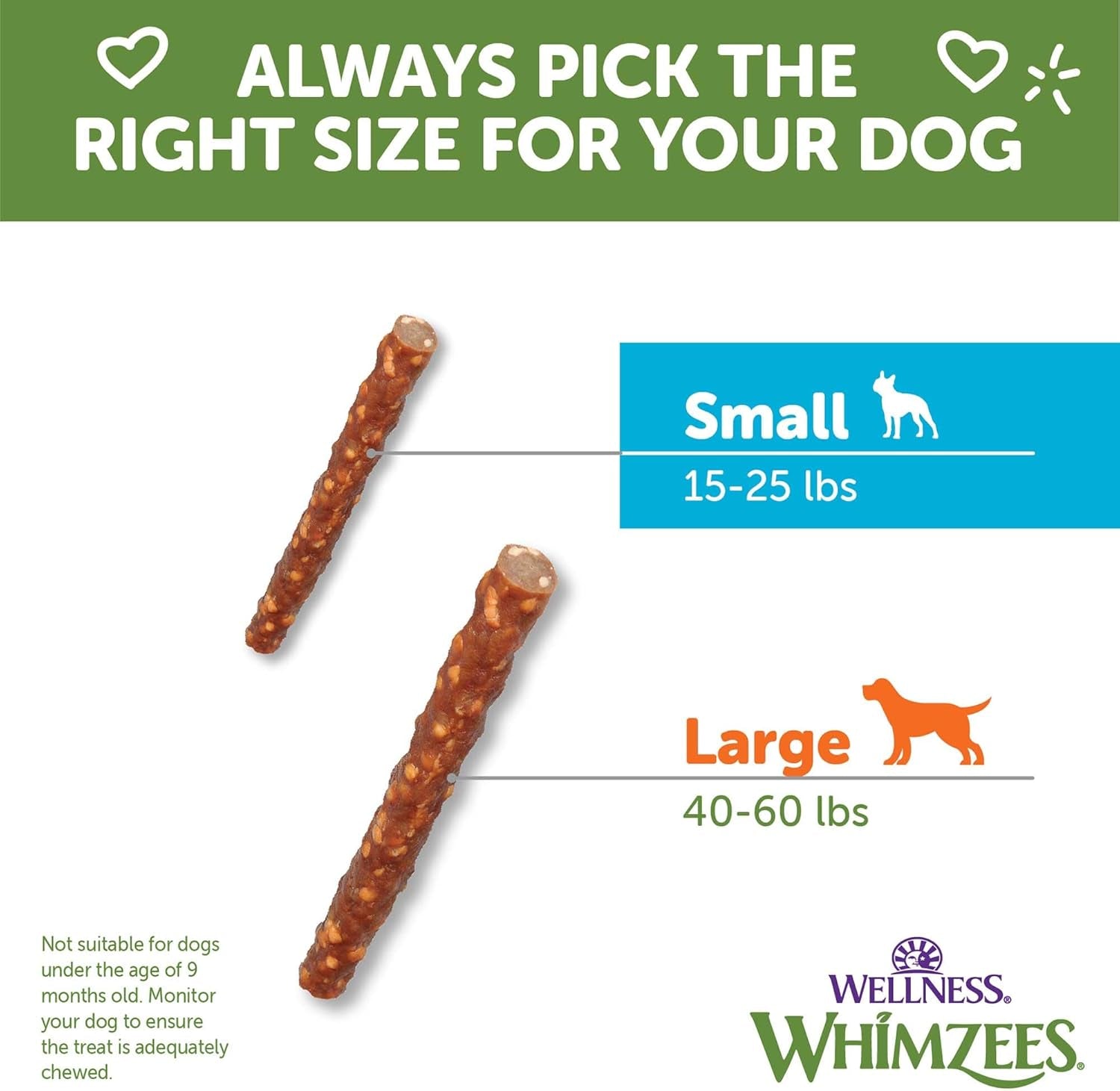 WHIMZEES Veggie Sausage Small Dog Dental Treats – 28 Count