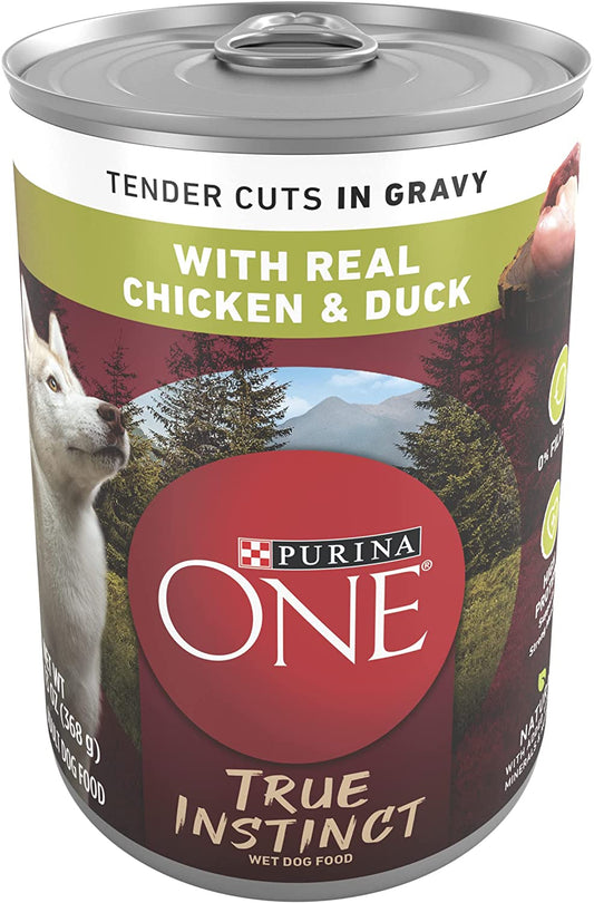 True Instinct Chicken & Duck Cuts in Gravy Wet Dog Food – 13 oz x 12 Pack