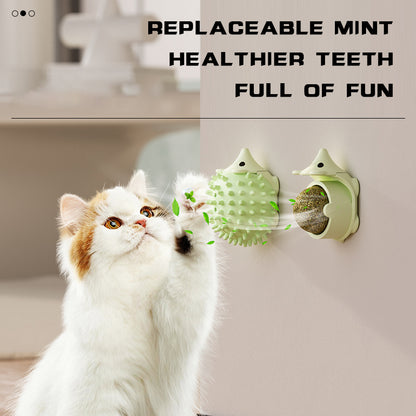 Cat Wall Corner Groomer – Self-Massaging Brush with Catnip Slot