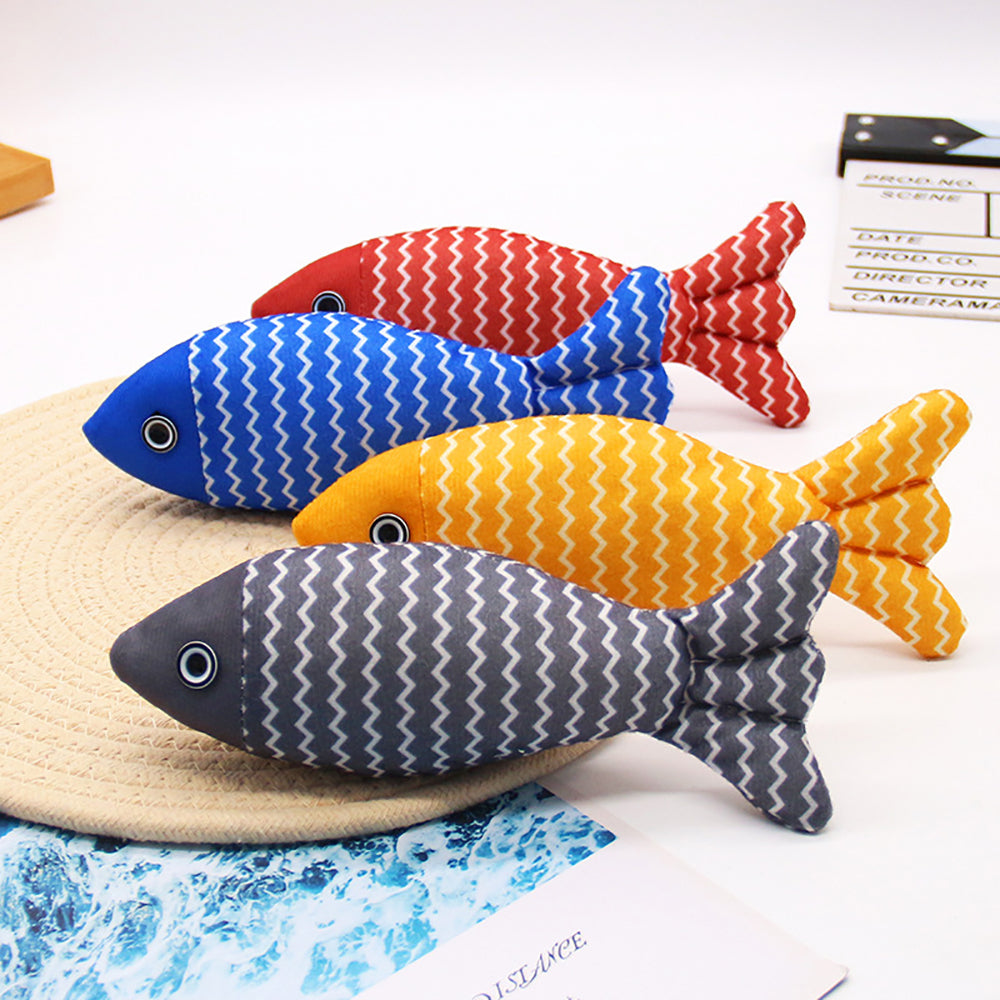 Catnip Fish Kicker Toy with Crinkle Sound