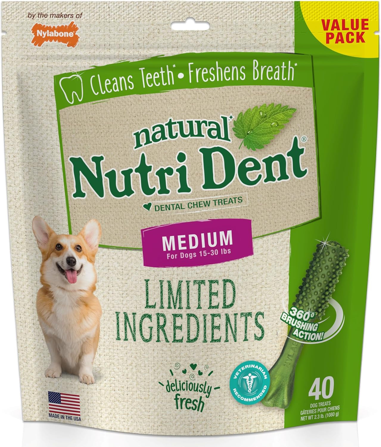 Dental Chews for Dogs – Fresh Breath (40 Count)