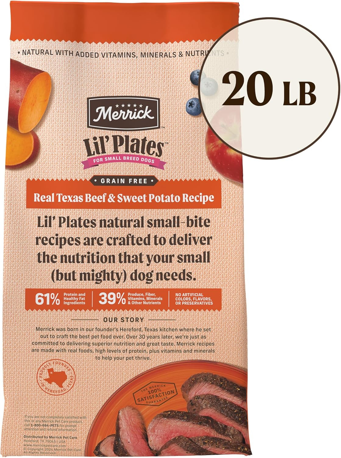  Lil’ Plates Grain-Free Kibble – Beef & Sweet Potato, 20 lb
