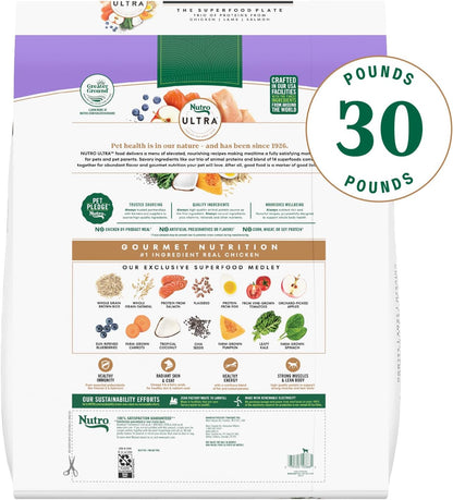 Nutro Ultra Natural Chicken, Lamb & Salmon Dry Dog Food – 30 lb