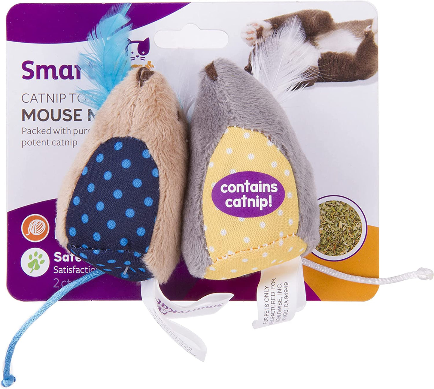 Catnip Mouse Mates – Plush Play & Feline Hunting Fun (2 Pack)