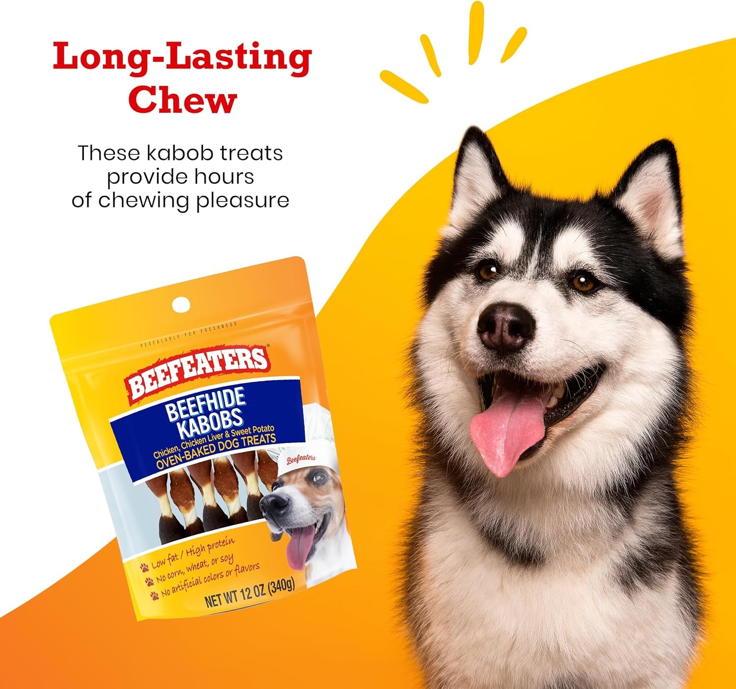 Beefeater Chicken, Liver & Sweet Potato Dog Chew Kabobs – 10 oz