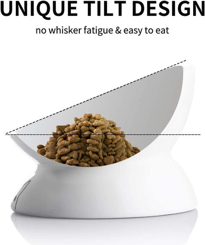 Ceramic Cat Bowl – Raised Design for Spine Comfort
