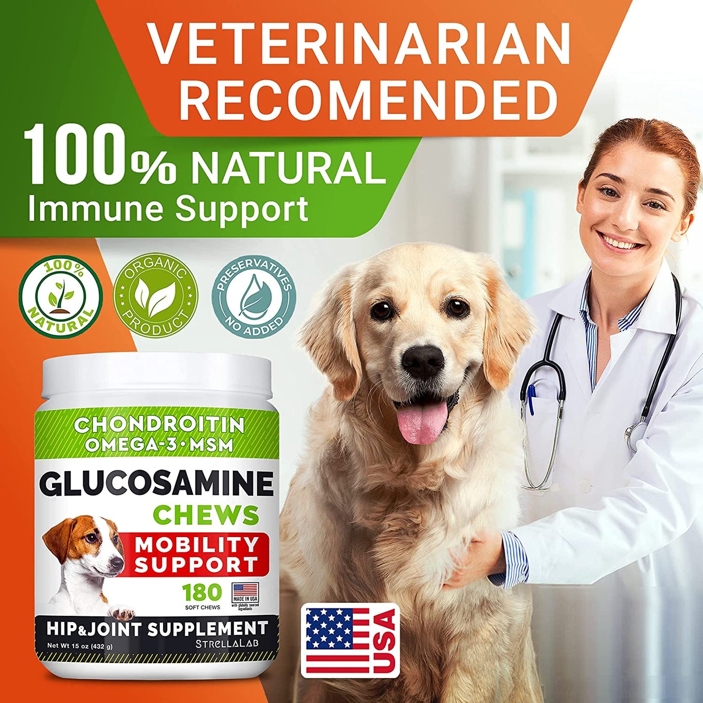 Hip & Joint Mobility Chews – Chicken Flavor (180ct)