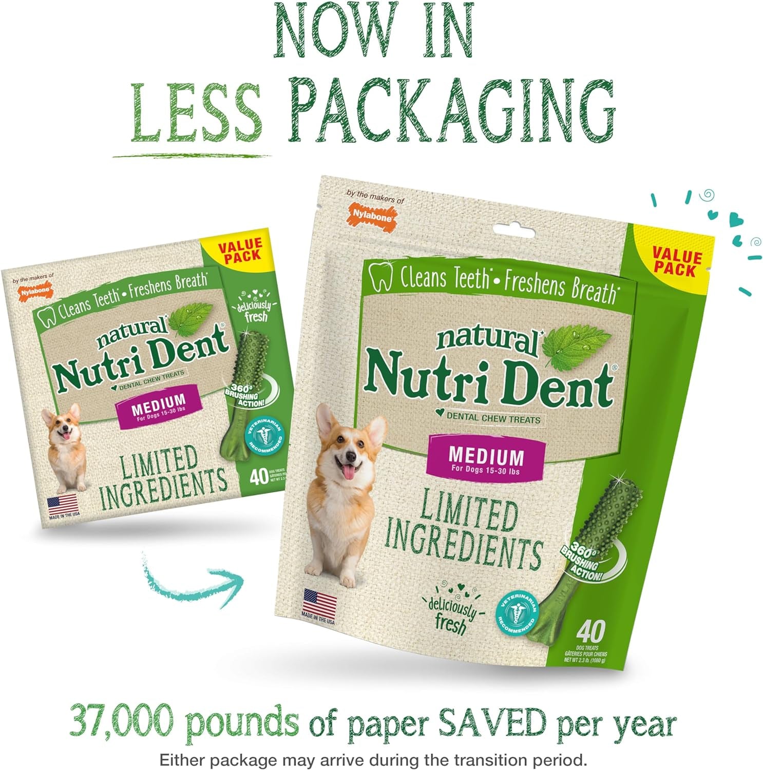 Dental Chews for Dogs – Fresh Breath (40 Count)