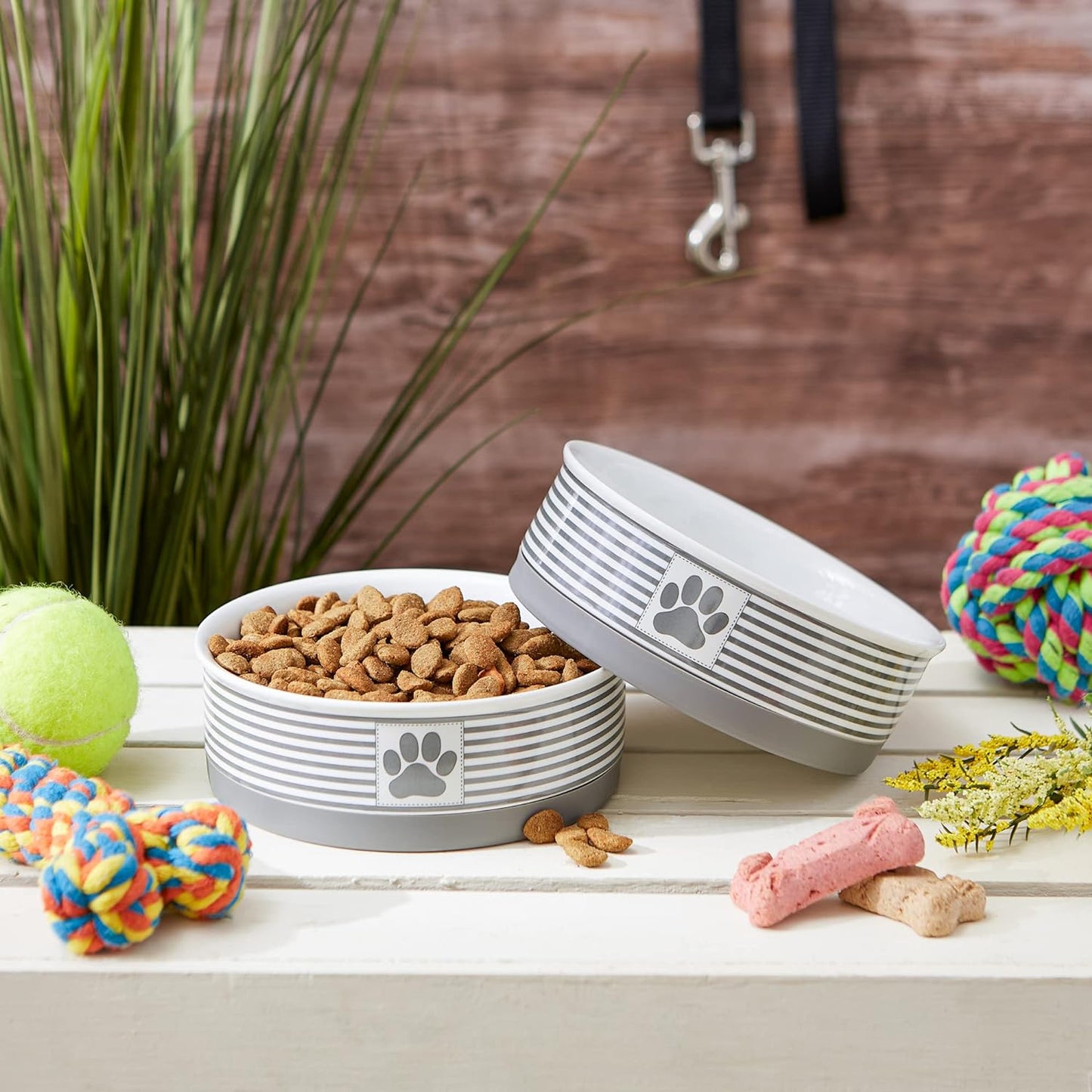 Ceramic Pet Bowls – Medium Duo for Cats & Small Dogs