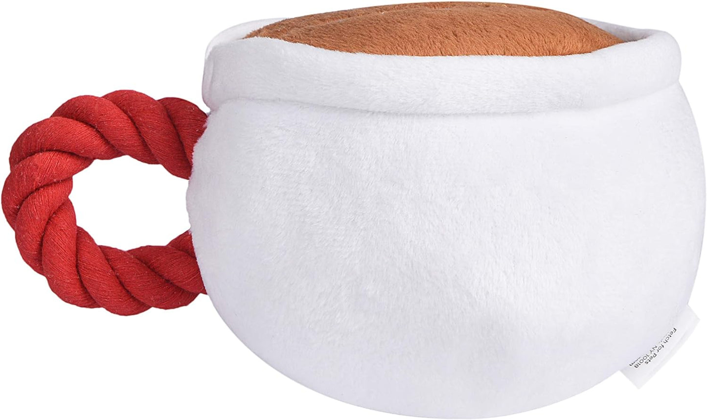 Central Perk Mug Dog Toy – Plush, Rope Handle