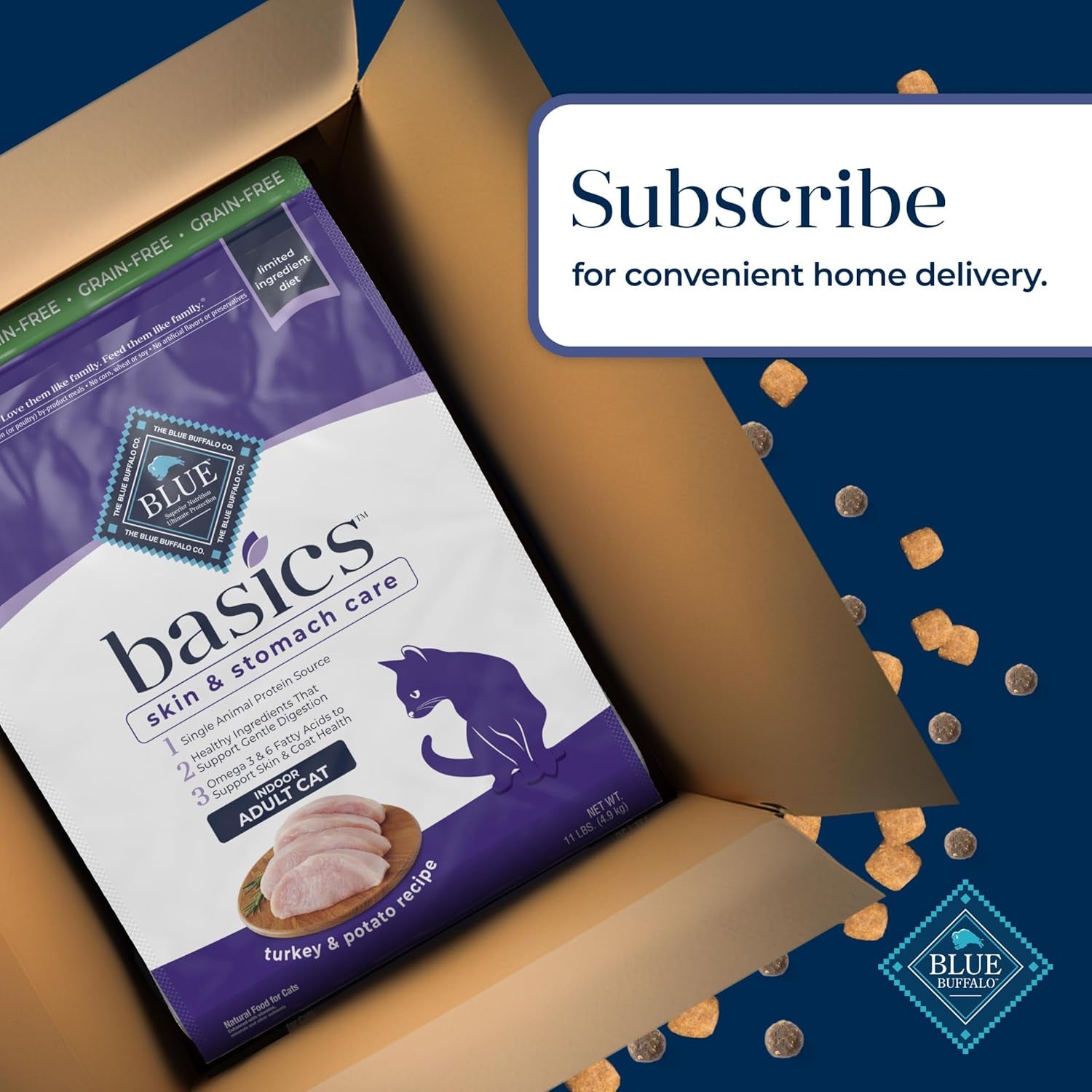Basics Turkey & Potato Grain-Free Indoor Dry Cat Food – 11 lb