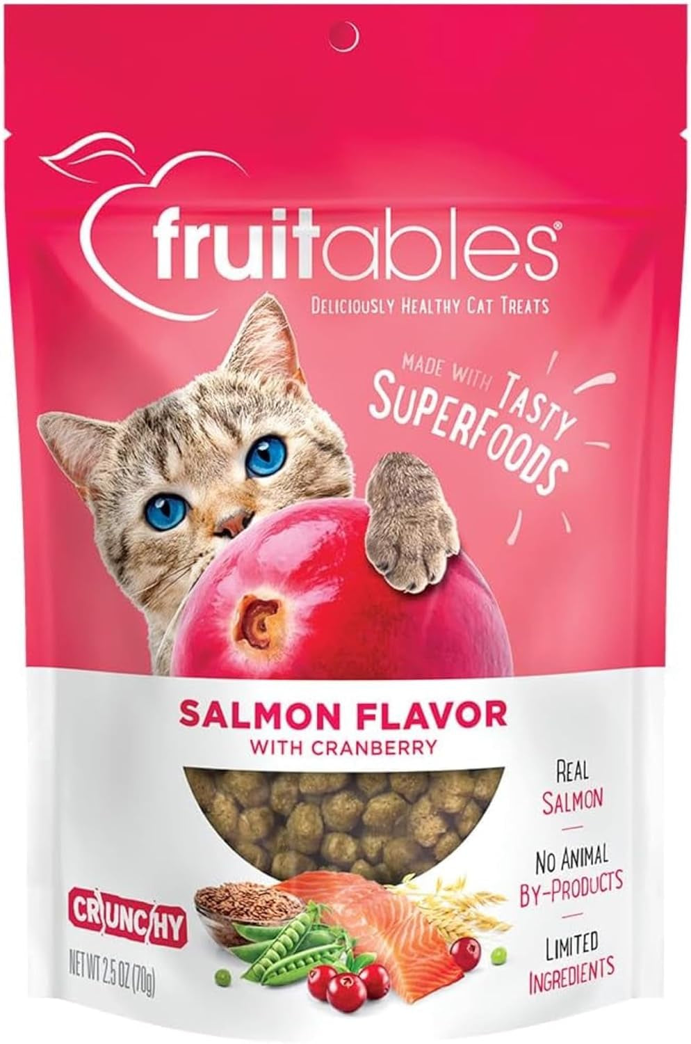 Fruitables Helathy Crunchy Salmon & Cranberry Cat Treats – 2.5 oz