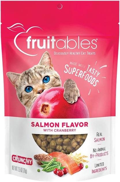 Fruitables Helathy Crunchy Salmon & Cranberry Cat Treats – 2.5 oz