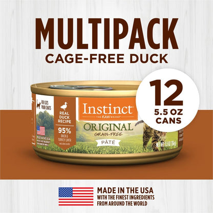 Original Duck Pâté Grain-Free Wet Cat Food – 5.5 oz x 12 Pack