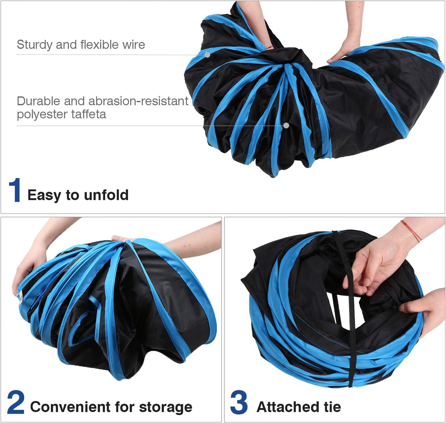 4-Way Cat Tunnel – Collapsible Maze with Bells & Pompon