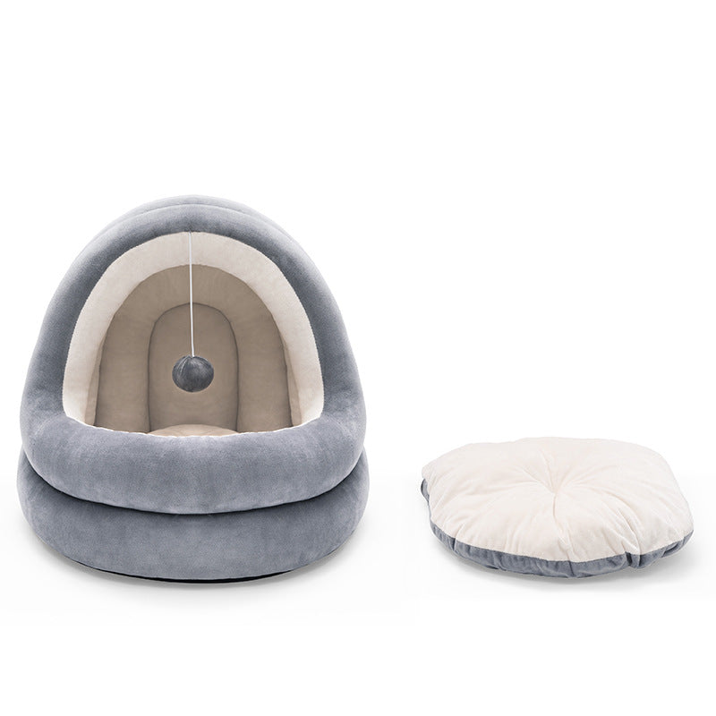 Velvet Pet Nest – 2 in 1 Cozy Bed