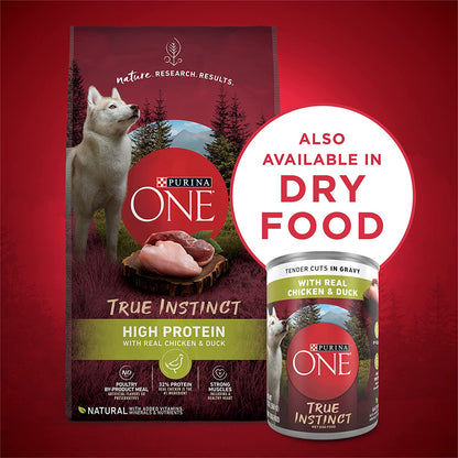 True Instinct Chicken & Duck Cuts in Gravy Wet Dog Food – 13 oz x 12 Pack
