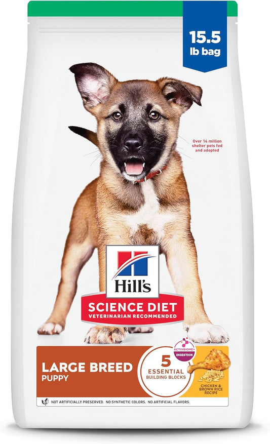 Large Breed Puppy Chicken & Brown Rice Dry Dog Food – 15.5 lb