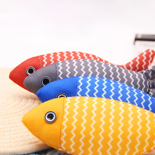 Catnip Fish Kicker Toy with Crinkle Sound