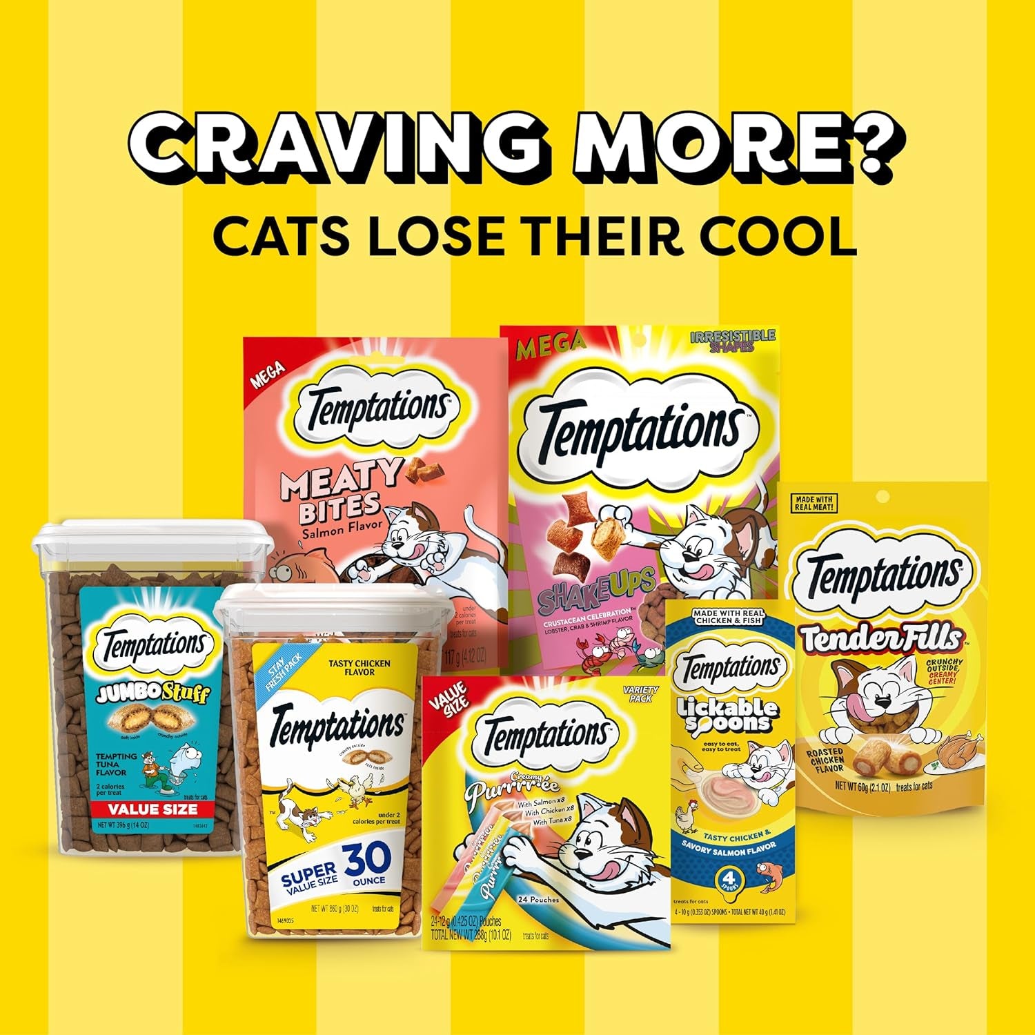 Temptations Classic Chicken Jumbo Cat Treats – 2.5 oz (12 Pack)