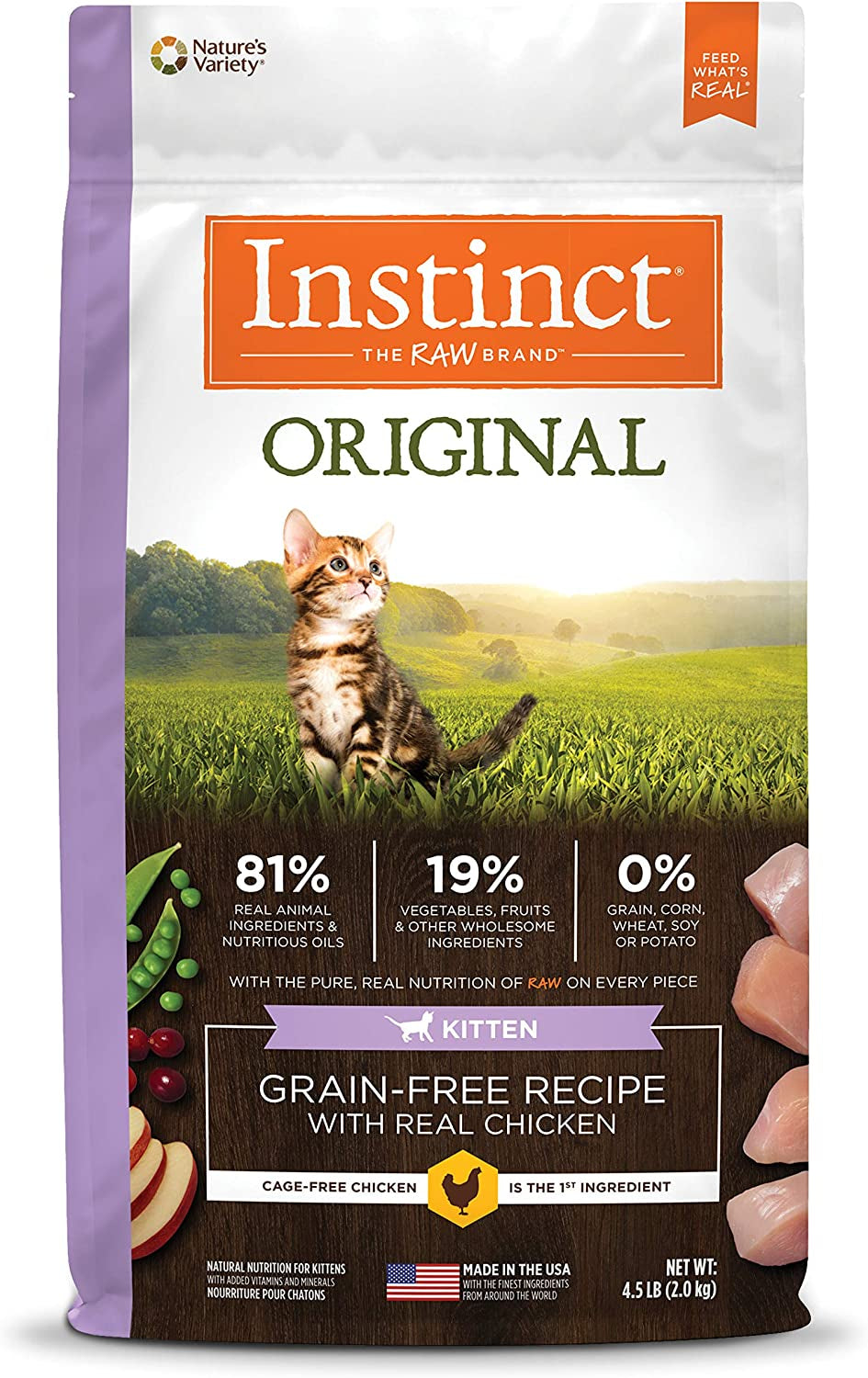 Original Kitten Chicken Dry Cat Food 4.5 Lb. Bag