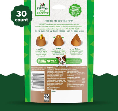 Greenies Pill Pockets Real Peanut Butter Soft Dog Treats – 7.9 oz (30 Count)