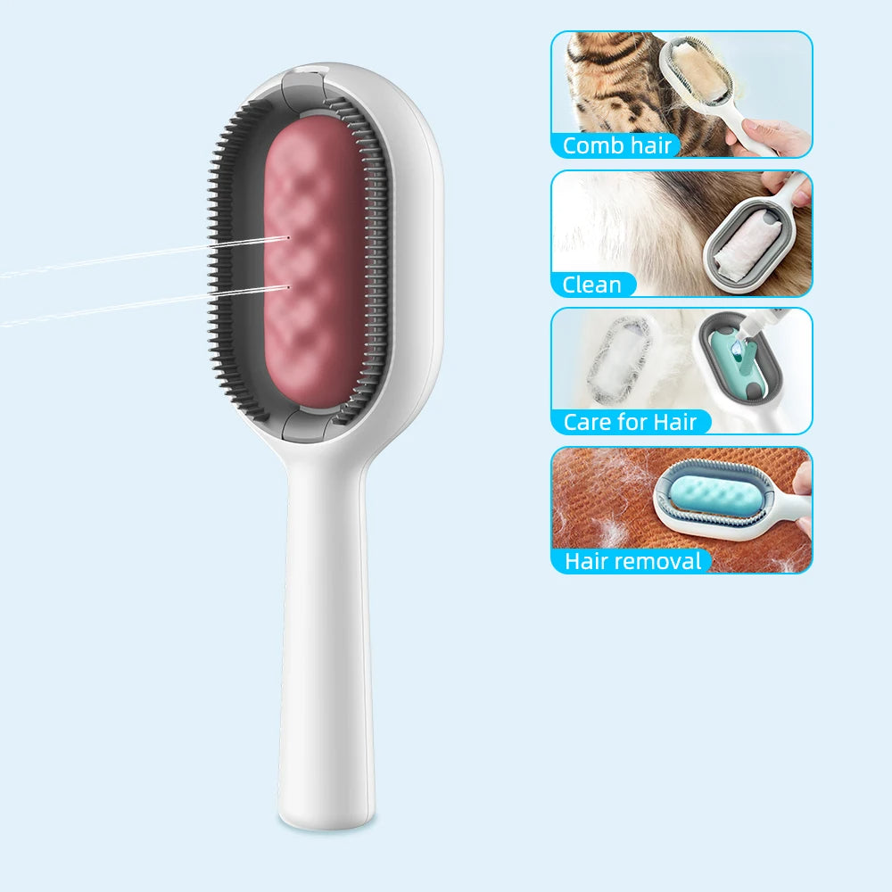3-in-1 Cat Brush – Water Tank & Fur Remover