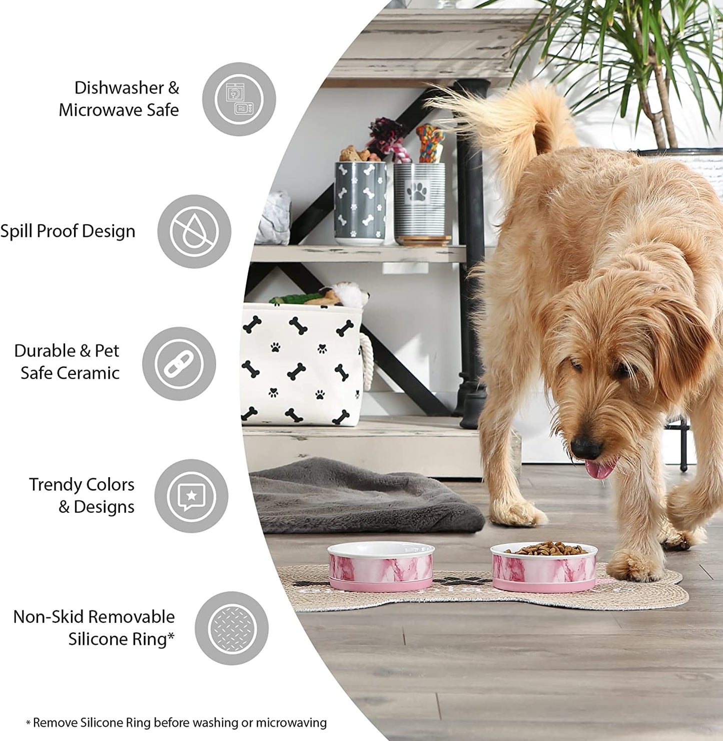 Ceramic Pet Bowls – Medium Duo for Cats & Small Dogs