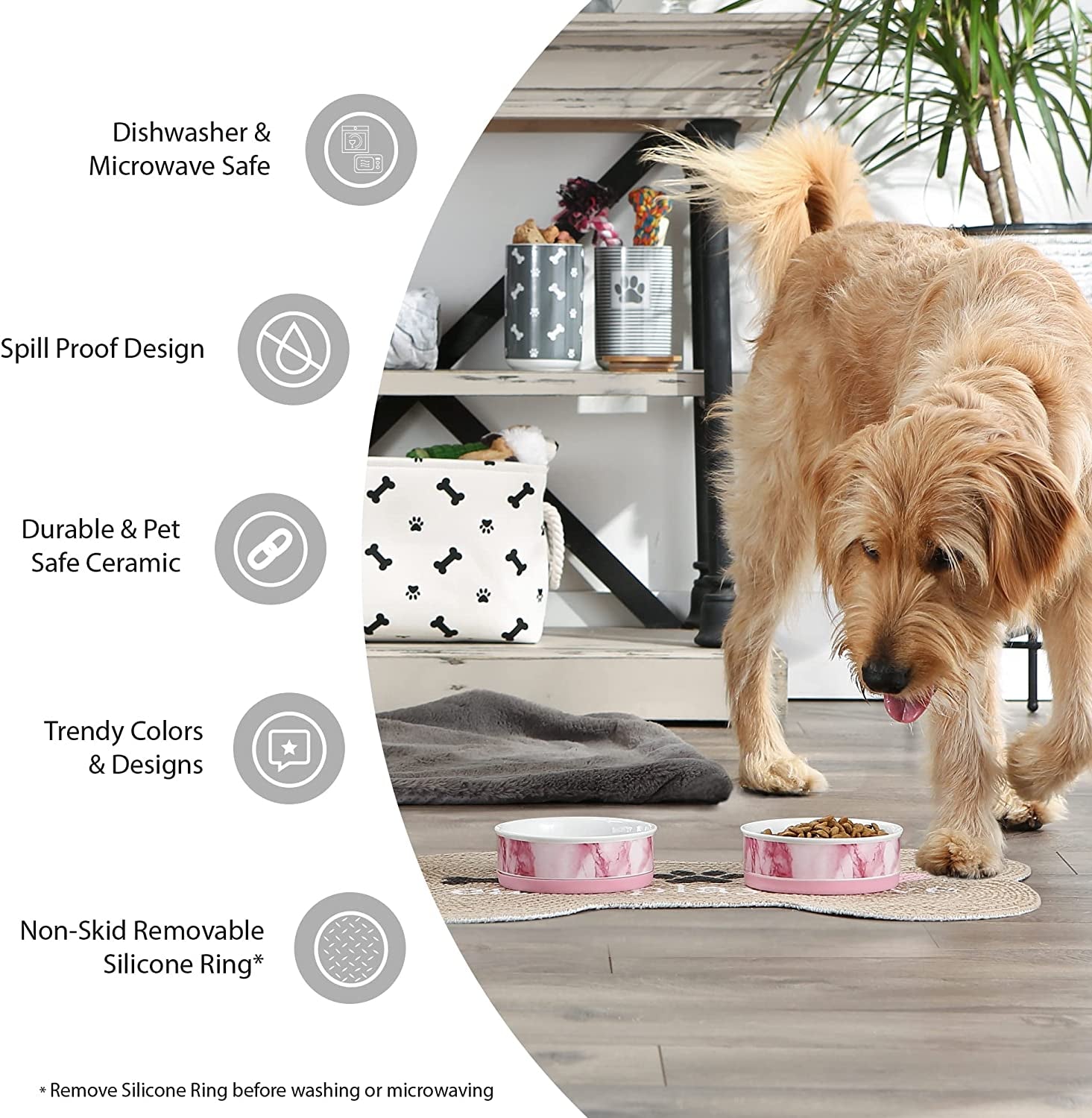 Ceramic Pet Bowls – Medium Duo for Cats & Small Dogs