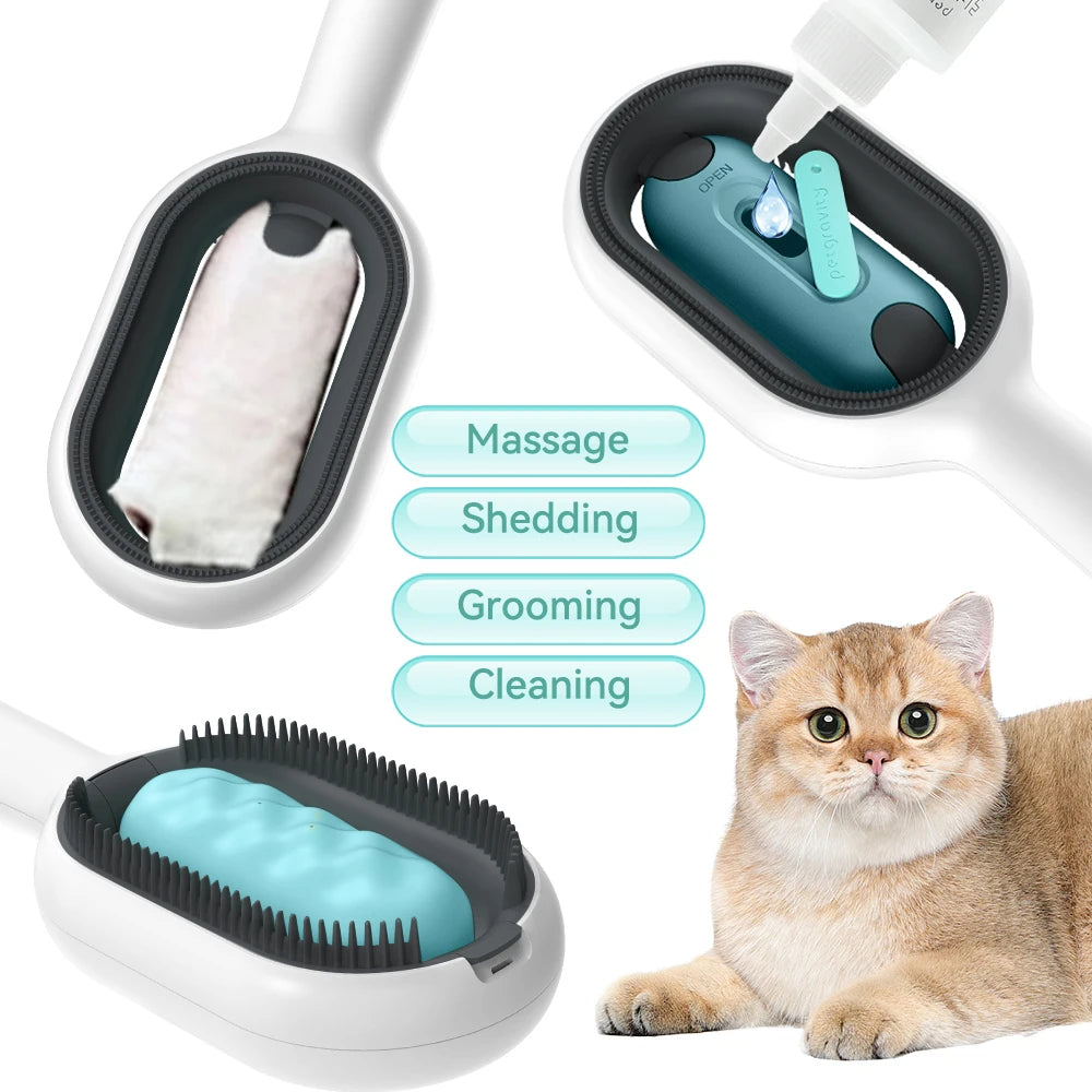 3-in-1 Cat Brush – Water Tank & Fur Remover