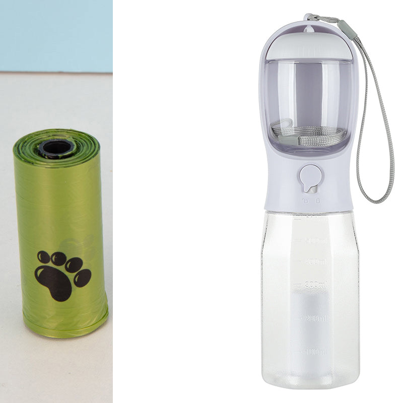 3-in-1 Pet Water Bottle – Leak-Proof Feeder & Poop Dispenser