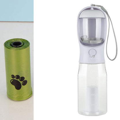 3-in-1 Pet Water Bottle – Leak-Proof Feeder & Poop Dispenser