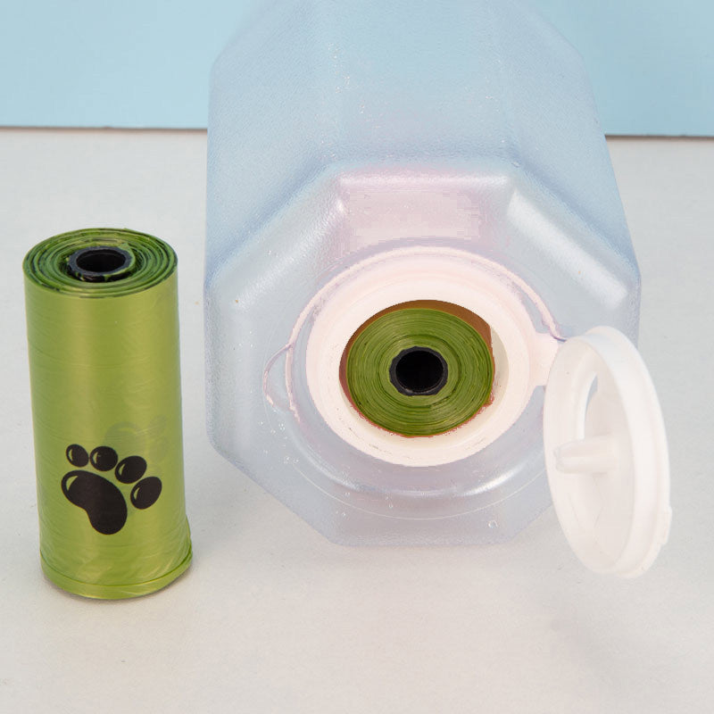 3-in-1 Pet Water Bottle – Leak-Proof Feeder & Poop Dispenser