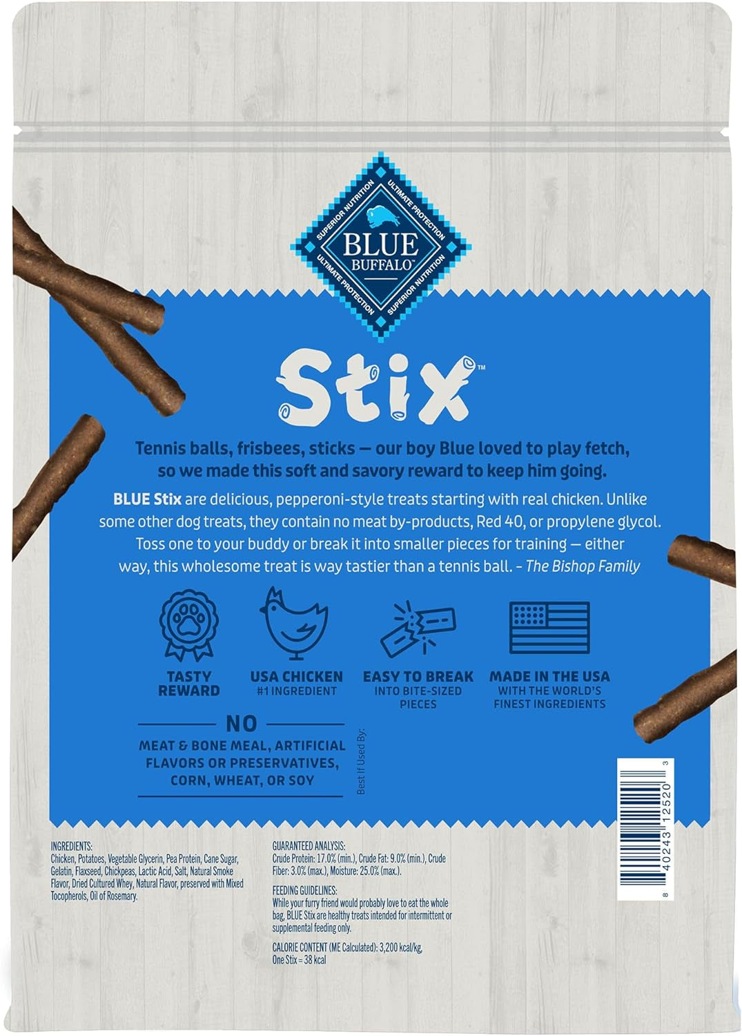 Natural Chicken Stix – Pepperoni-Style Dog Treats (24oz)