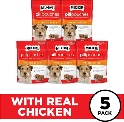 Chicken Pill Pouch Dog Treats – 6 oz × 5 pack