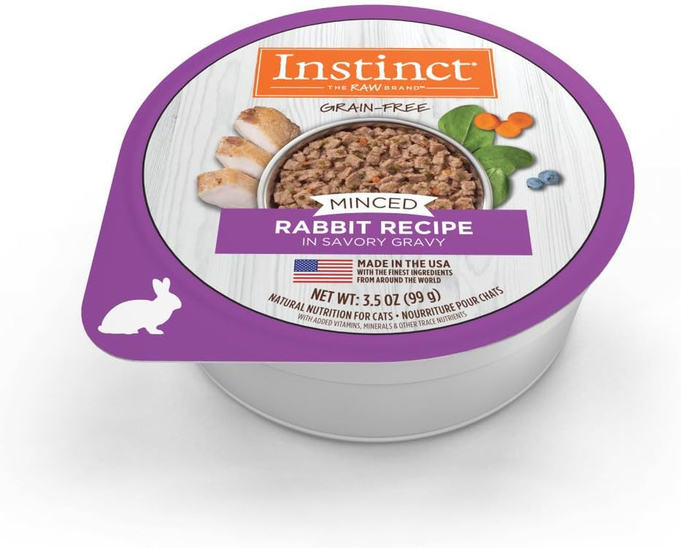 Instinct Minced Cups Real Rabbit Wet Cat Food - 3.5 oz (12 Pack)