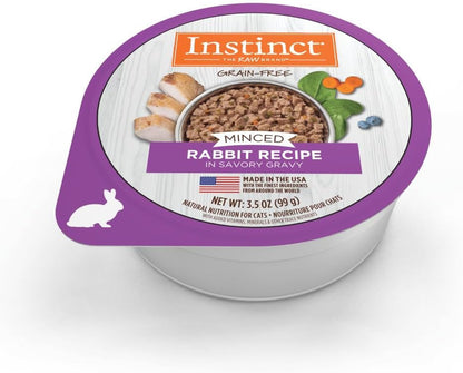 Instinct Minced Cups Real Rabbit Wet Cat Food - 3.5 oz (12 Pack)