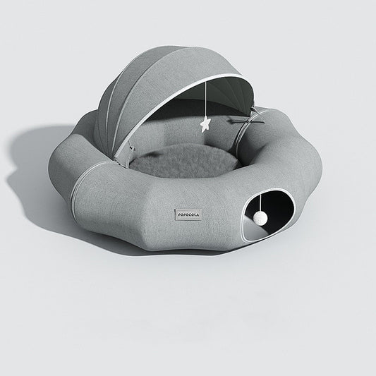 Donut Cat Tunnel – Foldable Play & Hideaway Fun
