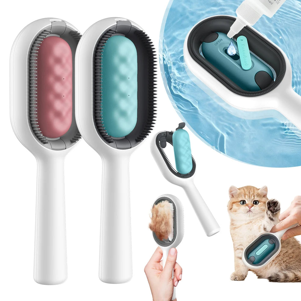 3-in-1 Cat Brush – Water Tank & Fur Remover