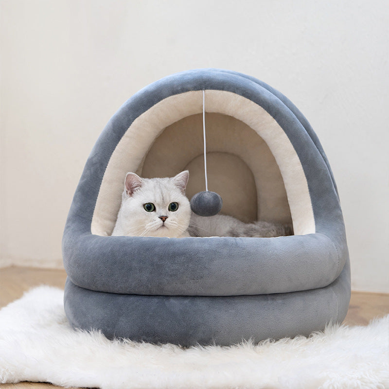 Velvet Pet Nest – 2 in 1 Cozy Bed