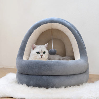 Velvet Pet Nest – 2 in 1 Cozy Bed