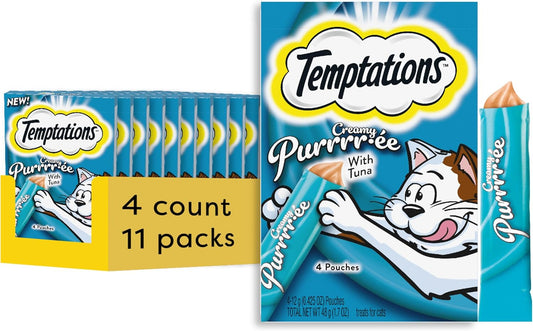 Temptations Tuna Creamy Puree Wet Cat Treats – 0.42 oz. (44 Pack)