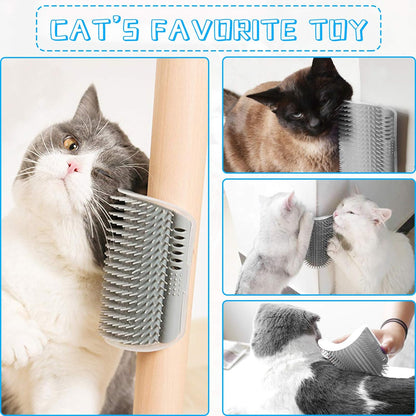 Corner Cat Groomer – 2-Pack, Face Massager & Fur Comb