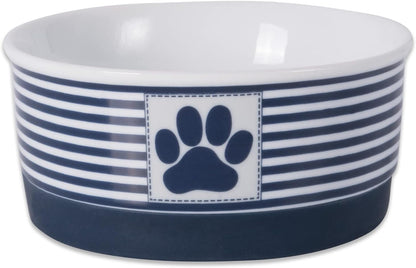 Nautical Blue Cat Bowl – Small Ceramic Dish for Daily Feeding