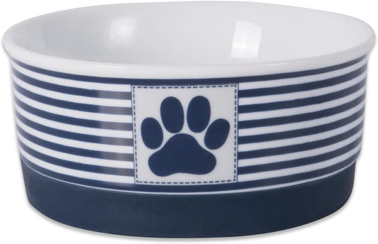 Nautical Blue Cat Bowl – Small Ceramic Dish for Daily Feeding