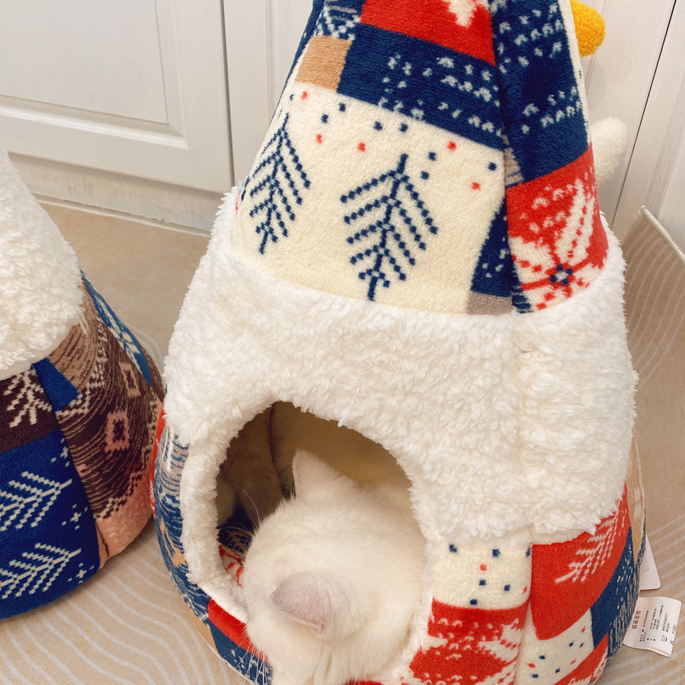 Lamb Fleece Cat Nest – Warm & Fuzzy
