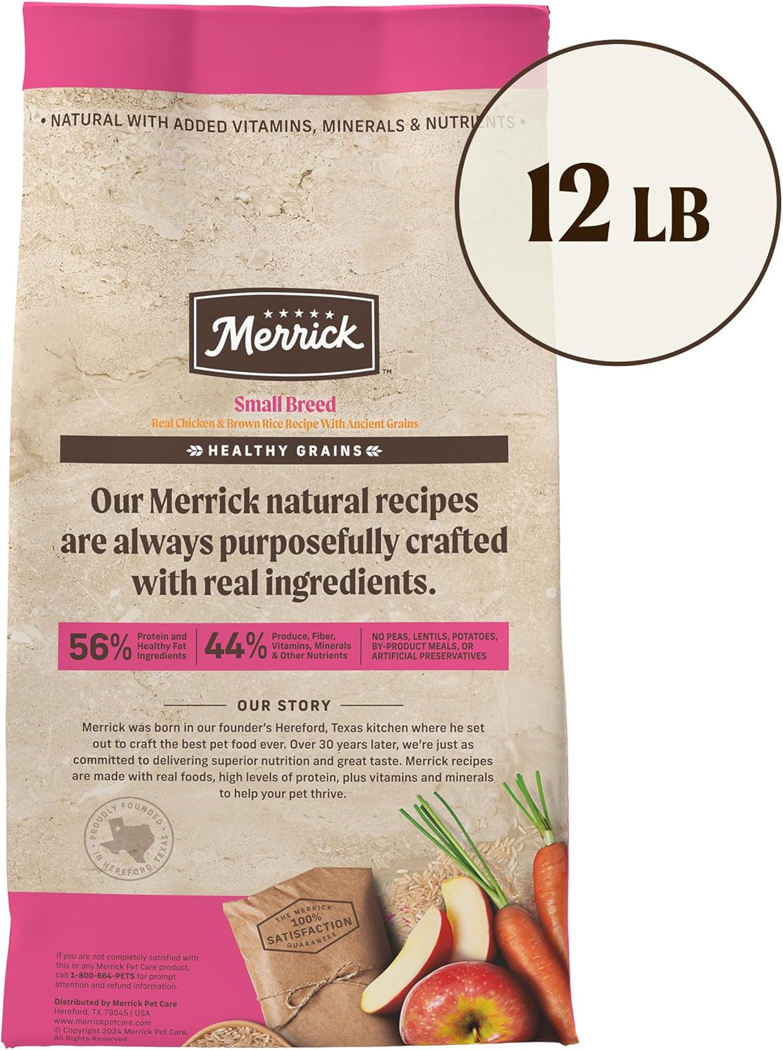 Merrick Healthy Grains Small Breed Real Chicken & Brown Rice Dry Dog Food - 12 lb