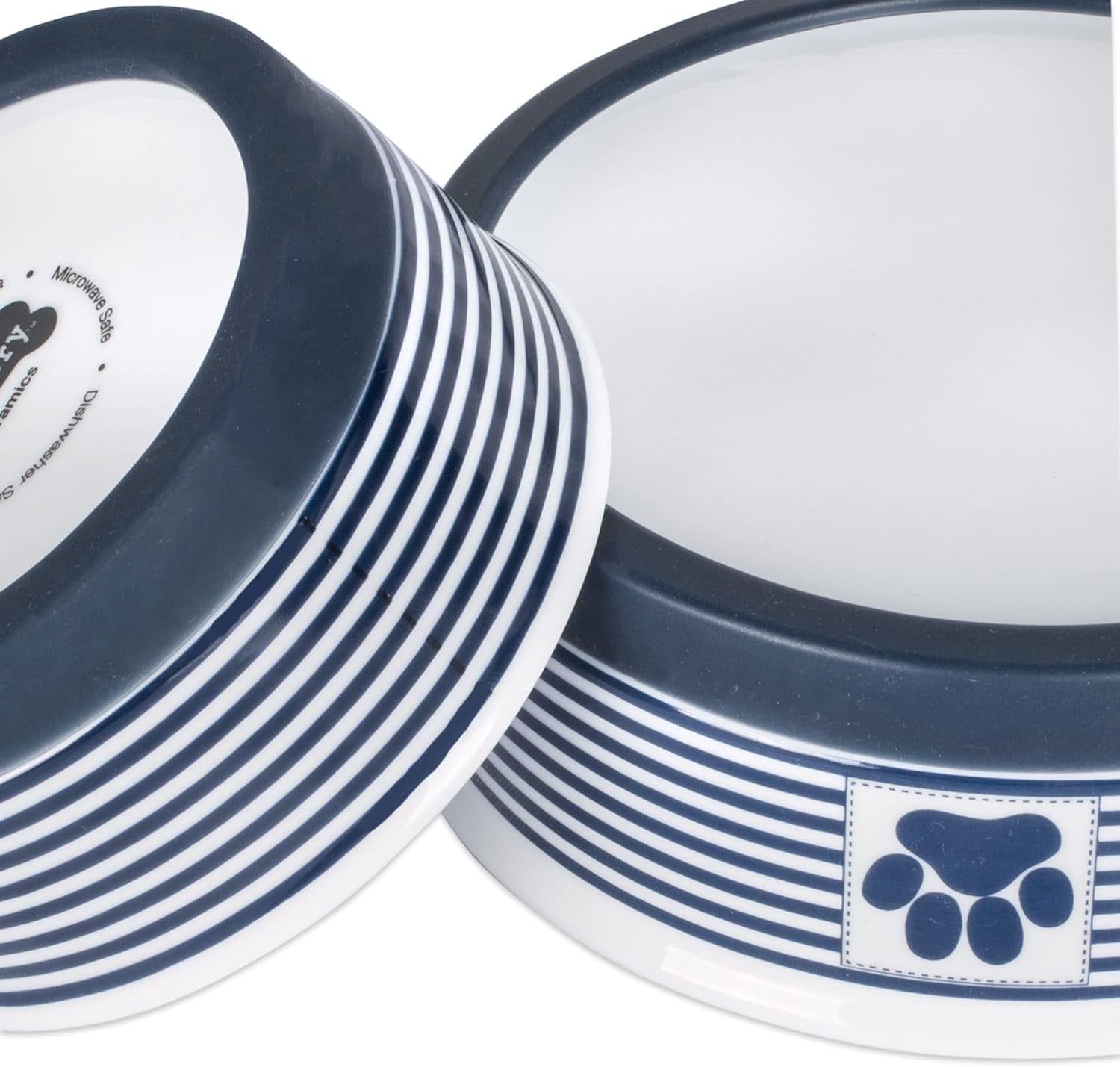 Nautical Blue Cat Bowl – Small Ceramic Dish for Daily Feeding